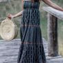 Fab Zara Bloggers Black Embroidered Boho MIDI Dress Image 4