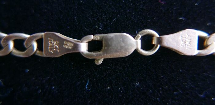 Vintage Solid Gold Curb Link Necklace in 9Ct Gold 375 - 18,5 inch  -  5,35g