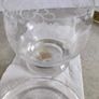 Rare Vintage Large Clear Crystal Glass Pedestal Round Candy Dish with Lid cloud Tyrolean handwork, Image 5