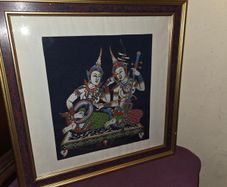 Vintage Thai Silk Painting - Framed