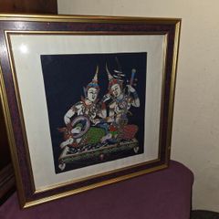 Vintage Thai Silk Painting - Framed