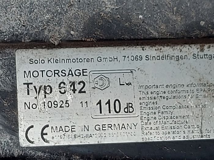 SOLO Motorsage 110db Petrol chainsaw in very good condition, not tested