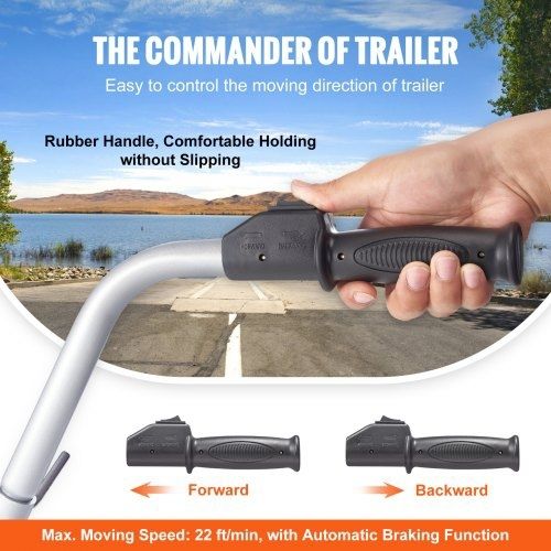 Electric Trailer Dolly, 2268 kg Towing Capacity, 350W 12V Trailer Jockey Wheel with 6.7 m/min Moving Speed, 30.5 cm-62.9 cm Adjustable