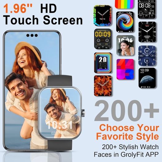 Kuizil T70 Smartwatch with Phone Function, 1.91 Inch Fitness Watch, IP68