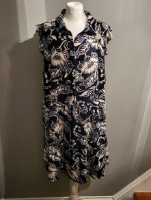 F&F navy & white sleeveless dress, Size 22