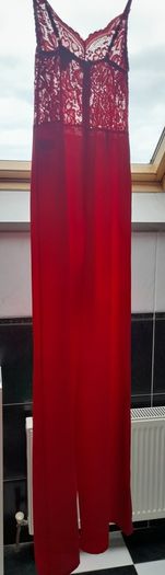 Red wide legged jumpsuit,