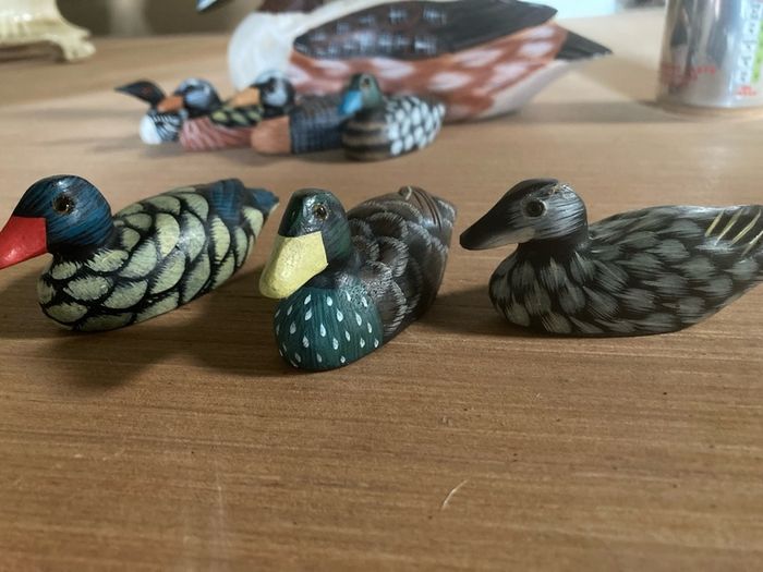 Collection of wooden ducks