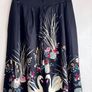 Black Swan Print Knee Length Skirt | Floral & Nature Design | Size 14 Approx Image 5