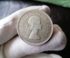 1958 South Africa Silver 5 Shillings Coin