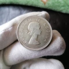 1958 South Africa Silver 5 Shillings Coin