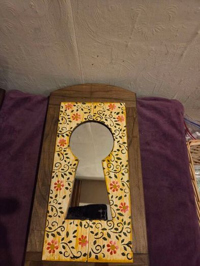 Vintage Hand made Wall Key Holder with Mirror