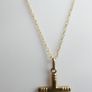 Vintage sold 9K Yellow Gold 375 Engraved Cross Pendant Necklace length 18" - 1,3g Image 9