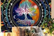 1Pcs 75x58cm Tree of Life Tapestry BlackLight Sun Moon Stars Galaxy Colorful Hippie Psychedelic Bedroom Dorm Decor Aesthetic
