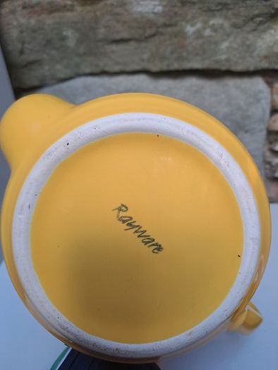 Vintage Rayware Yellow Ceramic Teapot