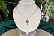 Vintage Sterling Silver Celtic Cross Pendant Necklace