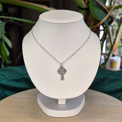 Vintage Sterling Silver Celtic Cross Pendant Necklace