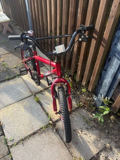 red Bullseye kids bike  18-inch wheels