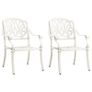 3 Piece Bistro Set Cast Aluminium White Image 3