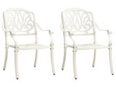Garden Chairs 2 pcs Cast Aluminium White