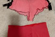 pants lace red pink