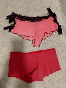 pants lace red pink