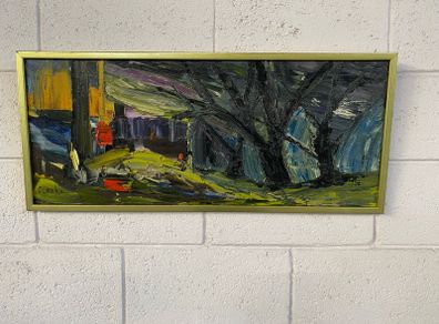expressionistic oil on canvas signed Clarke
