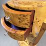 Olive Burl Pair of Art Deco Style Bedside Lockers / Nightstands Image 3