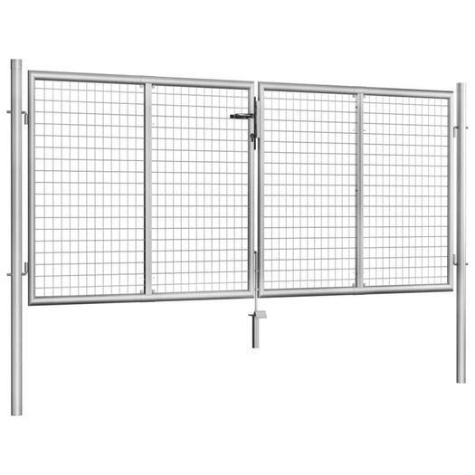 Garden Gate Galvanised Steel 306x150 cm Silver
