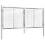 Garden Gate Galvanised Steel 306x150 cm Silver Image 2