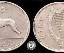[#432] - Ireland 1967 | 6 Pence | Wolfhound | KM.13a