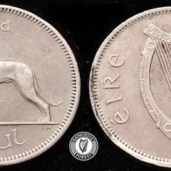 [#432] - Ireland 1967 | 6 Pence | Wolfhound | KM.13a