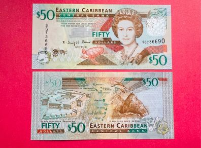 East CARIBBEAN States  50 Dollars 2016 Pick 55b ( Uncirculated )