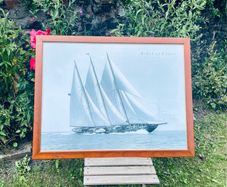 Large Framed Beken Of Cowes Creole 1939 Yacht Print 88cm By 68cm
