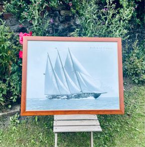 Large Framed Beken Of Cowes Creole 1939 Yacht Print 88cm By 68cm