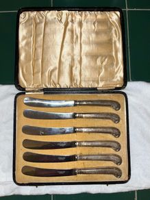 sterling silver pistol handle butter knives circa 1919