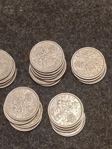 Job Lot 60x British Sixpences 1953 to 1967 Bulk Lot Elizabeth II