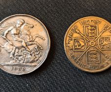 Victoria crown 1889 and Double florin 1887