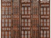 Hand carved 5-Panel Room Divider Brown 200x165 cm Solid Mango Wood