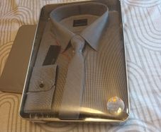 Red Herring Mens Long Sleeve Shirt & Tie.  S. - 17.5" Collar.  B.N.W.T