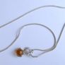 Vintage 925 Sterling Silver and Genuine Baltic Amber Spider Pendant length 16" - 4,8g Image 6