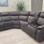 Gresham Grey & Beige Fabric Recliner Sofa Image 5
