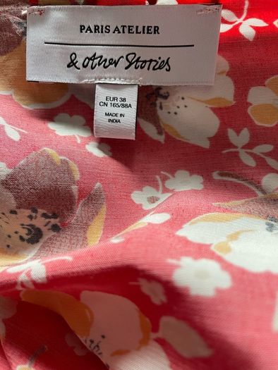 dress mini & Other Stories Printed Scallop Wrap Mini Dress Women's Red Floral size 10