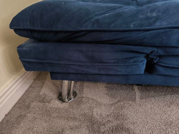 Blue Velvet Sofa Bed