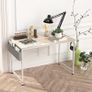 Writing Computer Desk, Office Work Desk for student and worker, Laptop Table with Storage Bag and Headphone Hook,Modern Simple Style Desks for Bedroom, Home, Office(80x50x75cm) Image 5