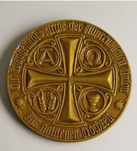 Antique Gold Gilt Golden Wedding anniversary token | 65 grams | Evangelical Church of the Old Prussian Union