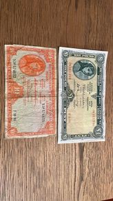Lady lavery one pound note and ten shilling note