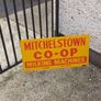 Mitchelstown hay barn advertising,sign by currans of Clonmel,,original ,came out of the offices in mitchelstown branch ,,,few marks  ,lovely advertising display item, for any garage ,man cave or personal collection, sold as is Image 2