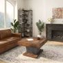 Rustic Square Coffee Table  Modern Living Room Centre Table Image 4