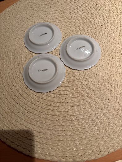 Set of Three CP Limoges French Antique Miniatures Trinket Dishes
