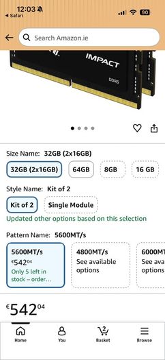Kingston Fury Impact PhP 32GB (2x16GB) 5600MT/S DDR5 CL40 SODIMM Notebook Gaming Memory Kit of 2